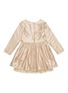 Figure View - Click To Enlarge - BONTON - Kids gold lamé flared dress