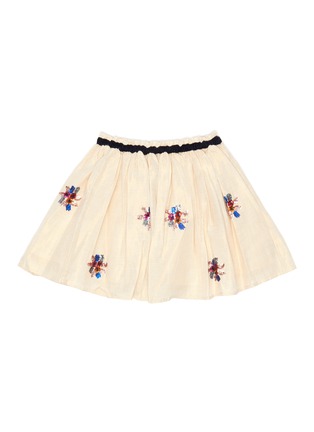 Figure View - Click To Enlarge - BONTON - Kids gold lamé pleated skirt