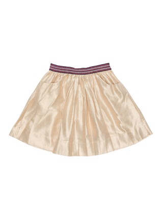 Main View - Click To Enlarge - BONTON - Kids gold lamé flared skirt