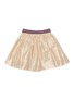Figure View - Click To Enlarge - BONTON - Kids gold lamé flared skirt