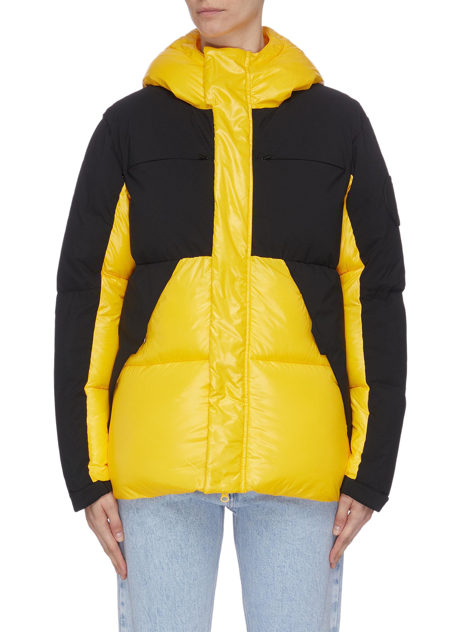 Colourblock panel hooded puffer jacket by Save The Duck
