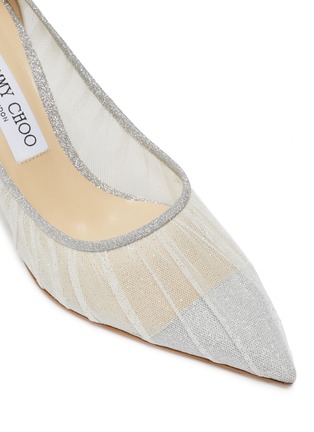 Detail View - Click To Enlarge - JIMMY CHOO - 'Love' tulle overlay glitter pumps