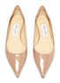 Detail View - Click To Enlarge - JIMMY CHOO - 'Love' Leather Skimmer Flats