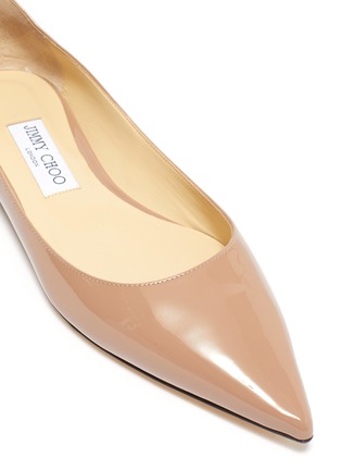 Detail View - Click To Enlarge - JIMMY CHOO - 'Love' Leather Skimmer Flats