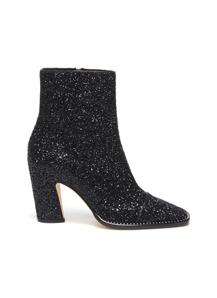 Main View - Click To Enlarge - JIMMY CHOO - 'Mavin 85' crystal trim glitter ankle boots