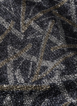 Detail View - Click To Enlarge - VICTORIA, VICTORIA BECKHAM - Graphic print metallic pleated midi dress