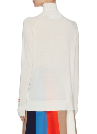 Back View - Click To Enlarge - VICTORIA, VICTORIA BECKHAM - City text embroidered turtleneck top