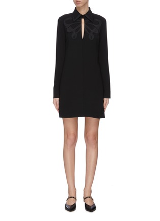 Main View - Click To Enlarge - VICTORIA, VICTORIA BECKHAM - Butterfly bow applique shirt dress