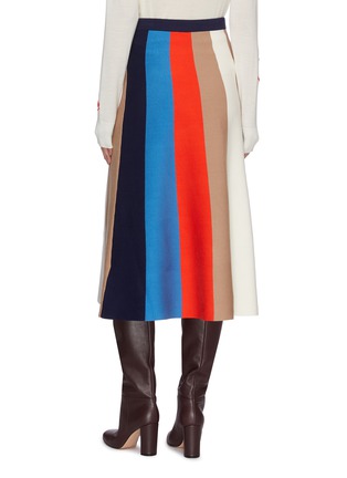 Back View - Click To Enlarge - VICTORIA, VICTORIA BECKHAM - Colourblock stripe A line skirt