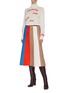Figure View - Click To Enlarge - VICTORIA, VICTORIA BECKHAM - Colourblock stripe A line skirt