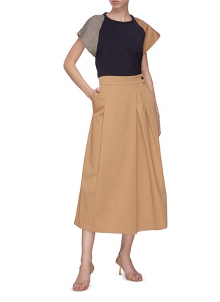 Figure View - Click To Enlarge - BARENA - 'Samu' box pleated midi skirt
