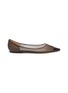 Main View - Click To Enlarge - JIMMY CHOO - 'Love' asymmetric honeycomb net leather skimmer flats