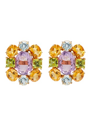 Main View - Click To Enlarge - BUTLER & WILSON - Blue topaz citrine and peridot earrings