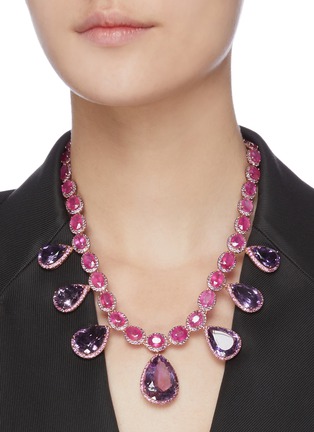 Figure View - Click To Enlarge - BUTLER & WILSON - Ruby and amethyst necklace
