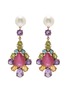 Main View - Click To Enlarge - BUTLER & WILSON - Freshwater pearl ruby peridot amethyst and citrine drop earrings