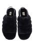 Detail View - Click To Enlarge - UGG - 'Fluff Yeah' logo band fur slingback sandals