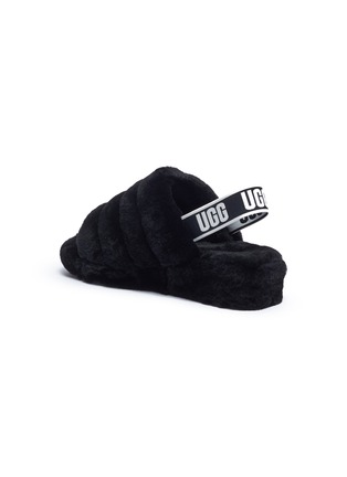  - UGG - 'Fluff Yeah' logo band fur slingback sandals
