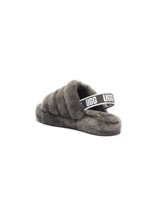 Detail View - Click To Enlarge - UGG - 'Fluff Yeah' logo band fur slingback sandals