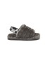 Main View - Click To Enlarge - UGG - 'Fluff Yeah' logo band fur slingback sandals