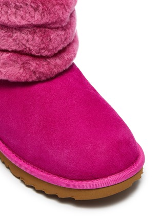 Detail View - Click To Enlarge - UGG - 'Fluff Mini Quilted' faux fur cuff kids boots