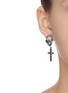 Figure View - Click To Enlarge - BUTLER & WILSON - 'Skull and Cross' drop earrings