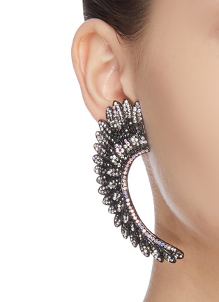 Figure View - Click To Enlarge - BUTLER & WILSON - Curved wing' big embellished earrings