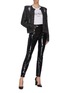 Figure View - Click To Enlarge - BALMAIN - Distressed collarless sequin jacket