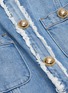 Detail View - Click To Enlarge - BALMAIN - Frayed Embellished Denim Mini Dress