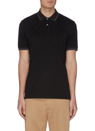 Main View - Click To Enlarge - PS PAUL SMITH - Contrast stripe collar polo shirt