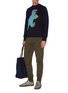 Figure View - Click To Enlarge - PS PAUL SMITH - Dinosaur print colourblocked sweatshirt