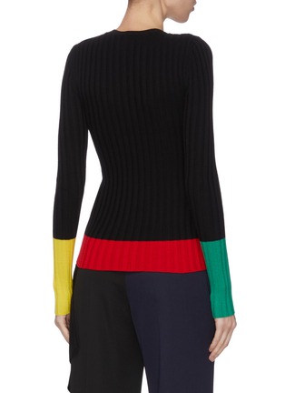 Back View - Click To Enlarge - JW ANDERSON - Colourblock merino wool rib sweater