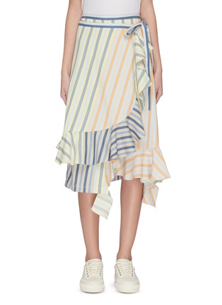 Main View - Click To Enlarge - JW ANDERSON - 'Parasol' ruffle stripe wrap skirt