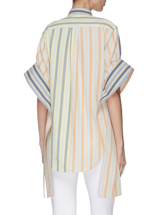 Back View - Click To Enlarge - JW ANDERSON - 'Parasol' drape tabs stripe shirt