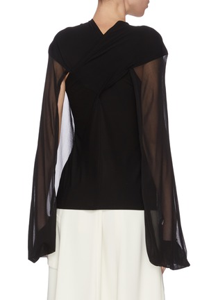 Back View - Click To Enlarge - JW ANDERSON - Sheer sleeve criss cross front top