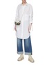 Figure View - Click To Enlarge - JW ANDERSON - Gathered sleeve poplin shirtdress