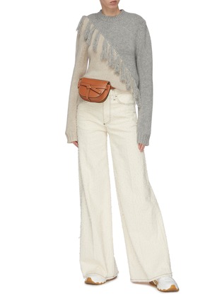 Figure View - Click To Enlarge - JW ANDERSON - Tassel front colourblock wool cashmere blend sweater