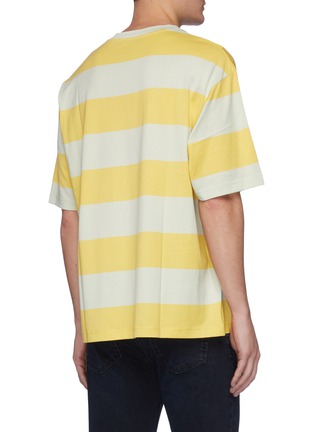 Back View - Click To Enlarge - ACNE STUDIOS - Stripe face patch cotton T-shirt