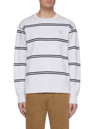 Main View - Click To Enlarge - ACNE STUDIOS - Stripe face patch sweatshirt