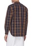 Back View - Click To Enlarge - CAMOSHITA - Mandarin collar check plaid button-up shirt