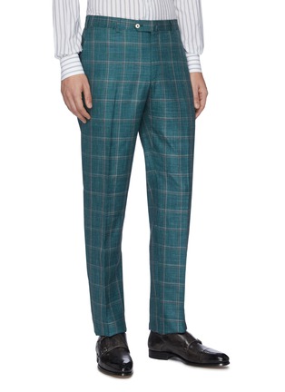 Detail View - Click To Enlarge - ISAIA - 'Cortina' notch lapel check wool blend suit