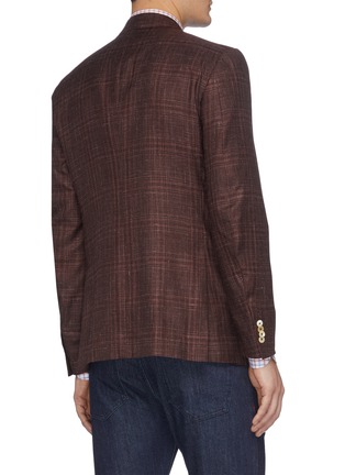 Back View - Click To Enlarge - ISAIA - 'Gregorio' notch lapel check cashmere-silk blend blazer