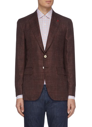Main View - Click To Enlarge - ISAIA - 'Gregorio' notch lapel check cashmere-silk blend blazer