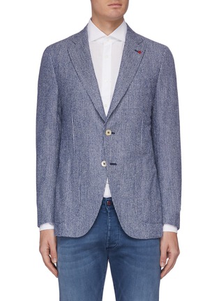 Main View - Click To Enlarge - ISAIA - 'Sailor' notch lapel pinstripe wool-blend casual blazer
