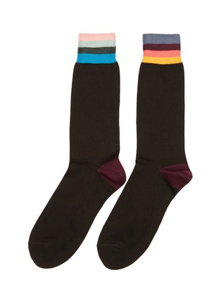 Main View - Click To Enlarge - PAUL SMITH - 'Artist Stripe' colourblock crew socks