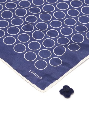 Detail View - Click To Enlarge - LARDINI - Circle print silk-cotton pocket square