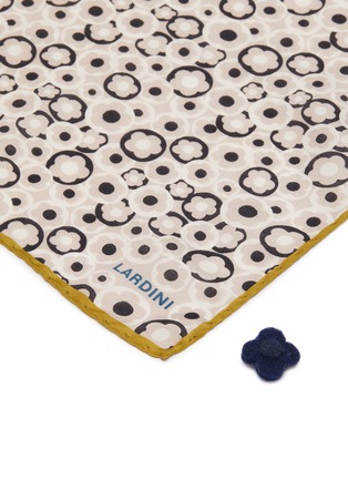 Detail View - Click To Enlarge - LARDINI - Floral print silk-cotton pocket square