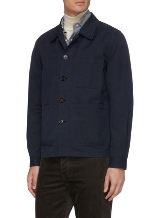 Front View - Click To Enlarge - LARDINI - Linen-wool Blend Shirt Jacket