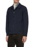 Front View - Click To Enlarge - LARDINI - Linen-wool Blend Shirt Jacket