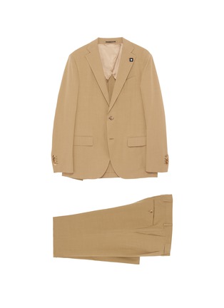 Main View - Click To Enlarge - LARDINI - Notch lapel bamboo cotton blend suit