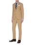 Figure View - Click To Enlarge - LARDINI - Notch lapel bamboo cotton blend suit